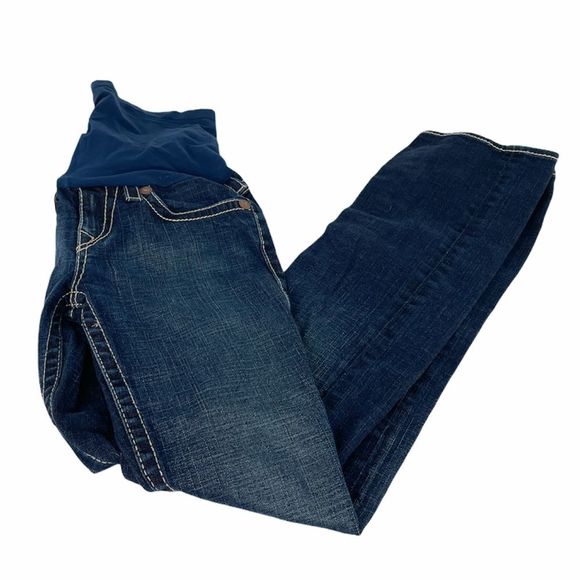 True Religion Full Panel Bootcut Maternity Jeans Blue Size 29 - Picture 9 of 9